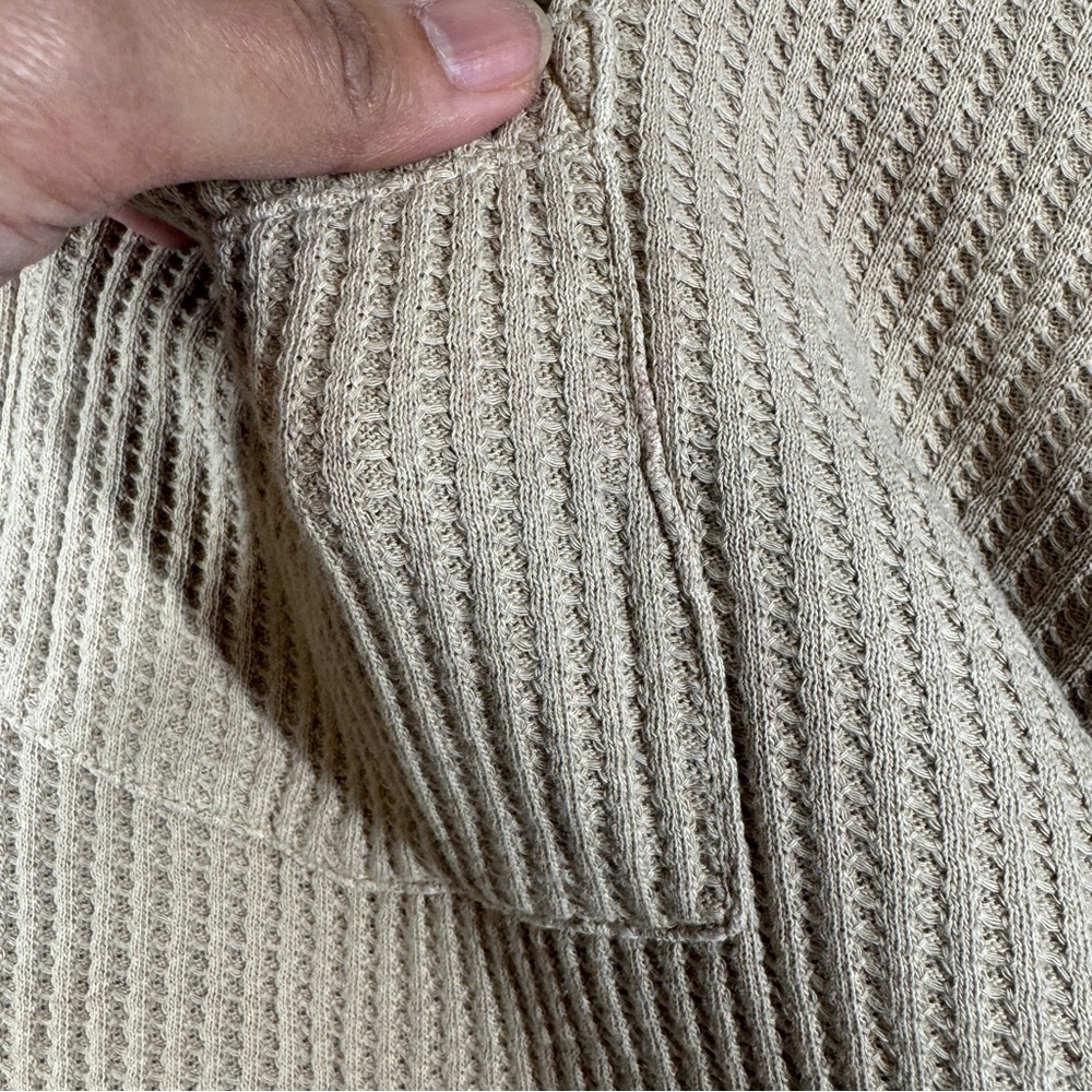 We The Free Tan Waffle Knit Long Sleeve Top Size S Casual Boho Layering - Picture 6 of 13